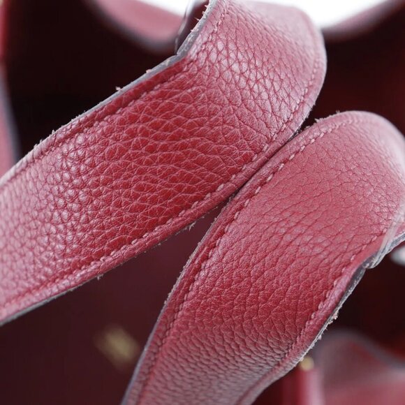 HERMES Pico Tan Lock MM Handbag Red Taurillon Clemence Women - Picture 3 of 9